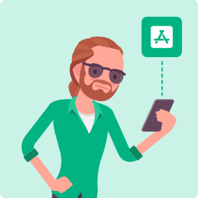 Man checking his phone, seeing a notificcation